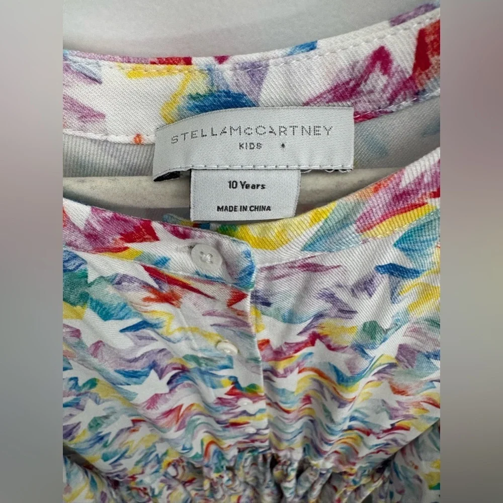 STELLA MACCARTNEY KIDS Rainbow Star Outline Skater Dress Size 10
